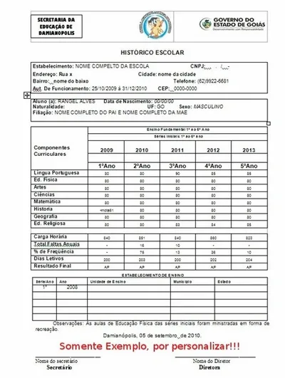 Tradução Juramentada de Histórico Escolar